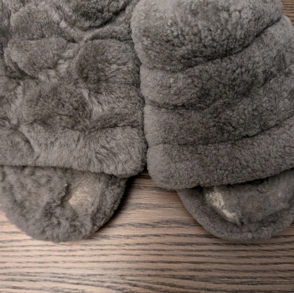 UGG Gray Fluffy Yeah Slide Slippers 6 - Picture 3 of 7